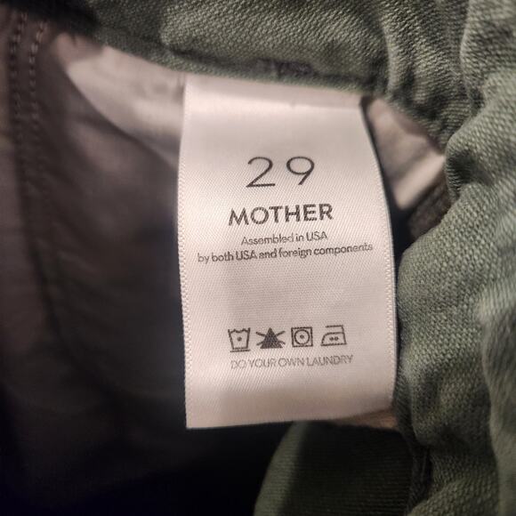 New Mother the major sneak roller high waist wide leg green pants size 29 - Picture 5 of 7